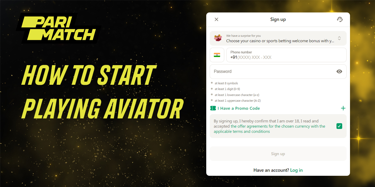 Instructions on how to start playing Aviator on Parimatch for Indian users