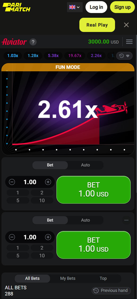 Screenshot shows the main game process where the plain gather multiplier for your bet.